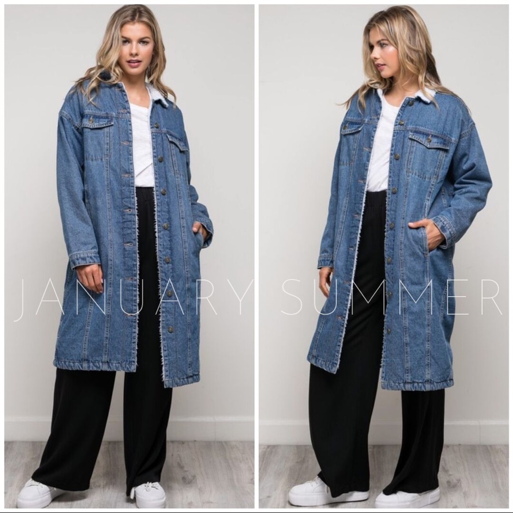 ❄️LAST3️⃣//DENIM SHERPA TRENCH COAT